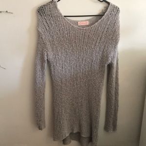 Long Gray Knit Sweater / size S